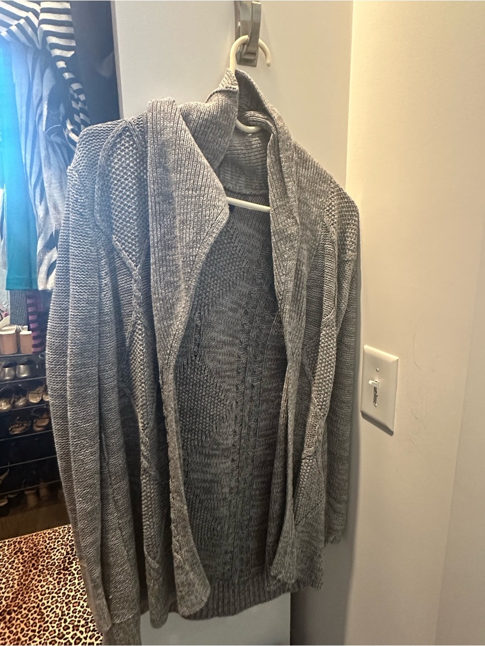 Old Navy Gray Open-Front Knit Cardigan Sweater